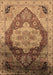 Machine Washable Oriental Brown Industrial Rug, wshurb2101brn