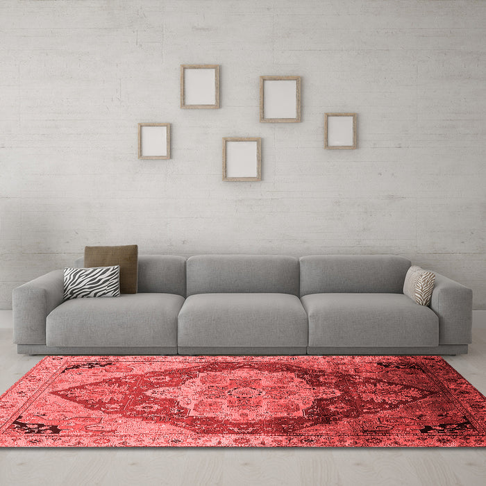 Industrial Red Washable Rugs