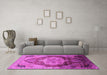 Machine Washable Oriental Pink Industrial Rug in a Living Room, wshurb2101pnk