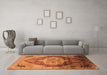 Machine Washable Oriental Orange Industrial Area Rugs in a Living Room, wshurb2101org