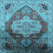 Square Oriental Light Blue Industrial Rug, urb2101lblu