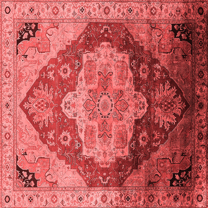 Machine Washable Oriental Red Industrial Rug, wshurb2101red