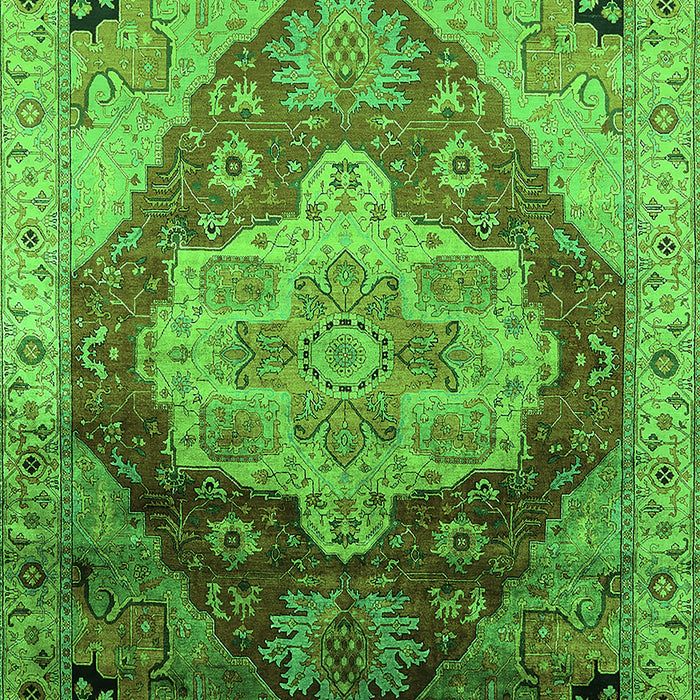 Machine Washable Oriental Green Industrial Area Rugs, wshurb2101grn