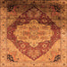 Square Oriental Orange Industrial Rug, urb2101org