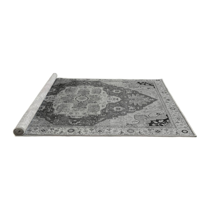 Sideview of Machine Washable Oriental Gray Industrial Rug, wshurb2101gry