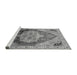 Sideview of Machine Washable Oriental Gray Industrial Rug, wshurb2101gry