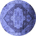 Round Oriental Blue Industrial Rug, urb2101blu