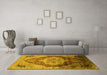 Machine Washable Oriental Yellow Industrial Rug in a Living Room, wshurb2101yw