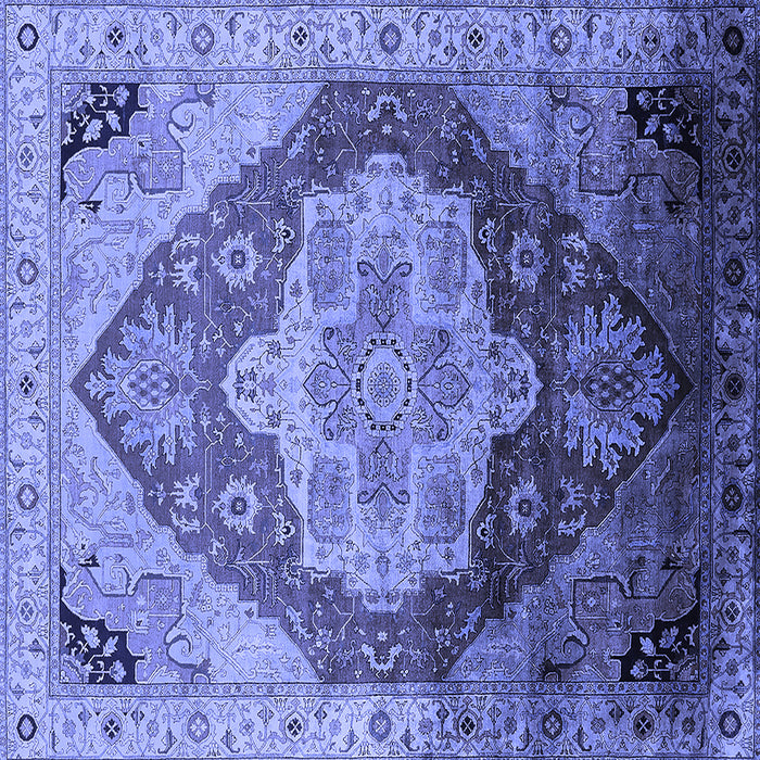 Square Oriental Blue Industrial Rug, urb2101blu