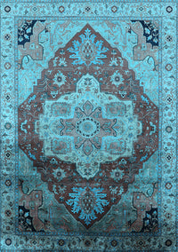 Oriental Light Blue Industrial Rug, urb2101lblu