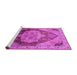 Sideview of Machine Washable Oriental Pink Industrial Rug, wshurb2101pnk