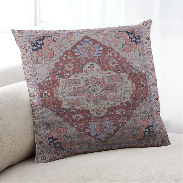 Lifestyle Image of Mid-Century Modern Urban Square Chestnut Brown Throw Pillow, 18 inch by 18 inch, pwurb2101