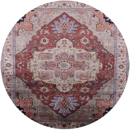 Round Machine Washable Industrial Modern Chestnut Brown Rug, wshurb2101