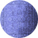 Round Oriental Blue Industrial Rug, urb2102blu