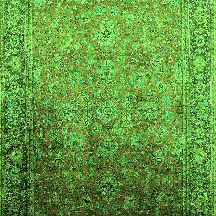 Machine Washable Oriental Green Industrial Area Rugs, wshurb2102grn