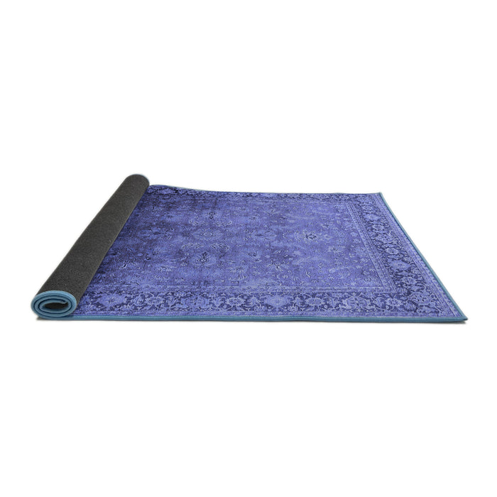 Sideview of Oriental Blue Industrial Rug, urb2102blu