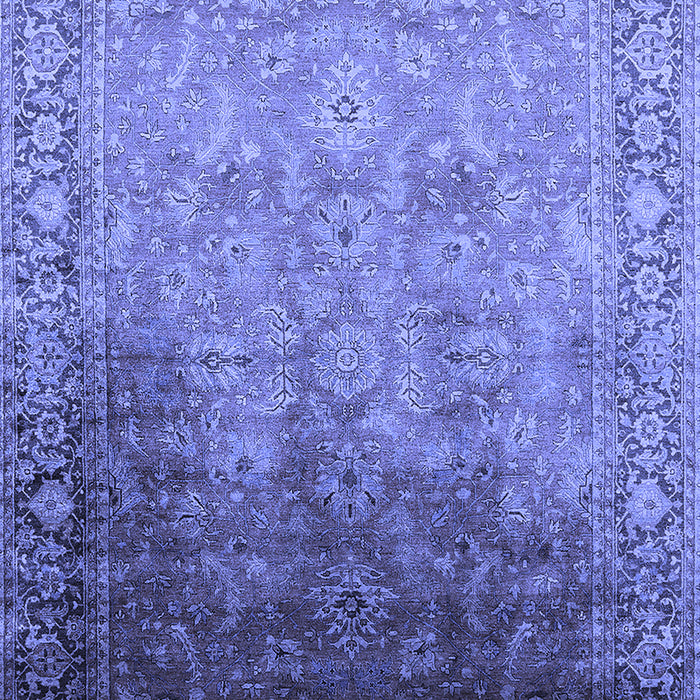 Machine Washable Oriental Blue Industrial Rug, wshurb2102blu