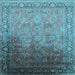 Square Oriental Light Blue Industrial Rug, urb2102lblu