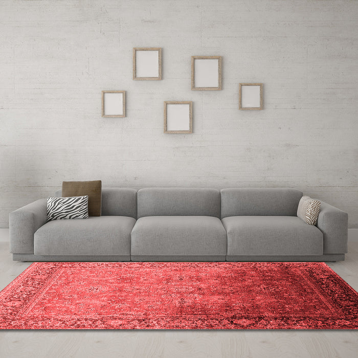 Industrial Red Washable Rugs