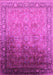 Machine Washable Oriental Pink Industrial Rug, wshurb2102pnk