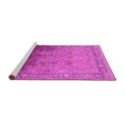 Sideview of Machine Washable Oriental Pink Industrial Rug, wshurb2102pnk