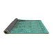 Sideview of Oriental Turquoise Industrial Rug, urb2102turq