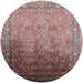 Round Mid-Century Modern Chestnut Brown Oriental Rug, urb2102