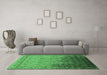 Machine Washable Oriental Emerald Green Industrial Area Rugs in a Living Room,, wshurb2102emgrn