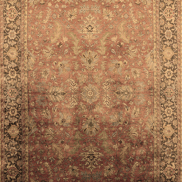 Machine Washable Oriental Brown Industrial Rug, wshurb2102brn