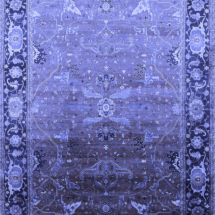 Machine Washable Oriental Blue Industrial Rug, wshurb2103blu