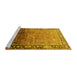 Sideview of Machine Washable Oriental Yellow Industrial Rug, wshurb2103yw