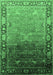 Machine Washable Oriental Emerald Green Industrial Area Rugs, wshurb2103emgrn