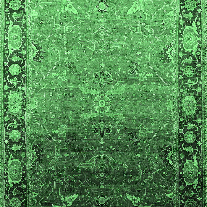 Machine Washable Oriental Emerald Green Industrial Area Rugs, wshurb2103emgrn