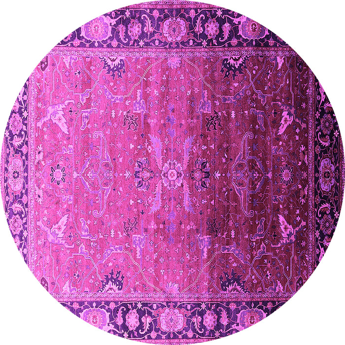 Round Oriental Pink Industrial Rug, urb2103pnk