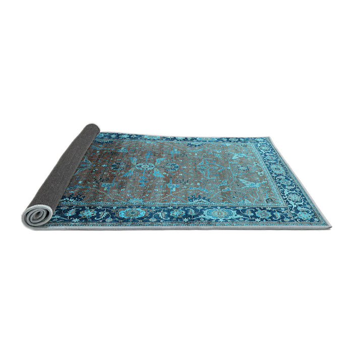 Sideview of Oriental Light Blue Industrial Rug, urb2103lblu