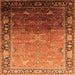 Square Oriental Orange Industrial Rug, urb2103org