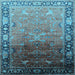 Square Oriental Light Blue Industrial Rug, urb2103lblu