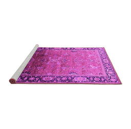 Sideview of Machine Washable Oriental Pink Industrial Rug, wshurb2103pnk