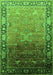 Machine Washable Oriental Green Industrial Area Rugs, wshurb2103grn