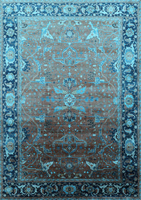 Oriental Light Blue Industrial Rug, urb2103lblu