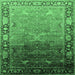 Square Machine Washable Oriental Emerald Green Industrial Area Rugs, wshurb2103emgrn