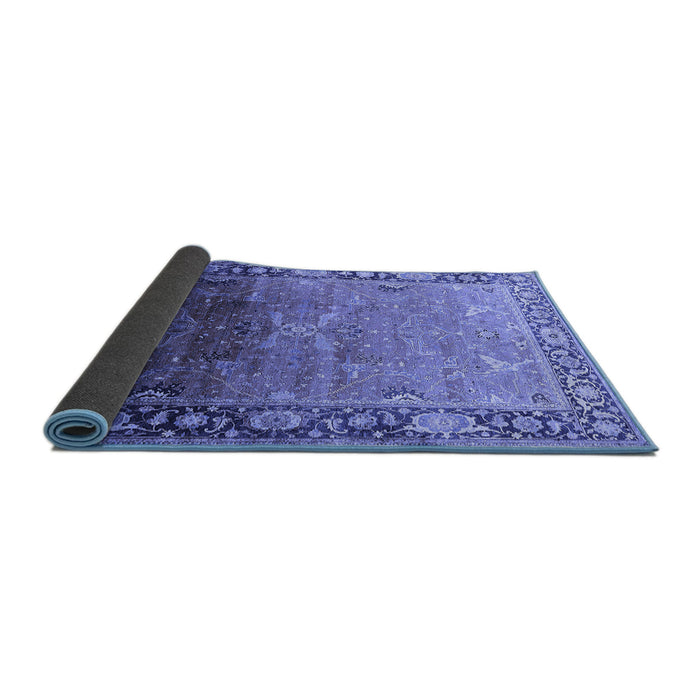 Sideview of Oriental Blue Industrial Rug, urb2103blu