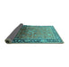 Sideview of Oriental Turquoise Industrial Rug, urb2103turq