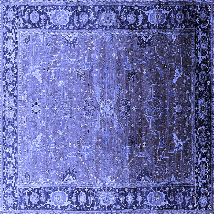 Square Oriental Blue Industrial Rug, urb2103blu