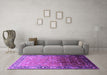 Machine Washable Oriental Purple Industrial Area Rugs in a Living Room, wshurb2103pur