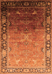 Oriental Orange Industrial Rug, urb2103org