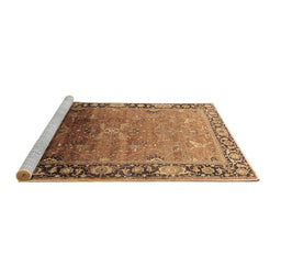 Sideview of Machine Washable Oriental Brown Industrial Rug, wshurb2103brn