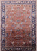 Mid-Century Modern Khaki Rose Pink Oriental Rug, urb2103