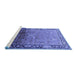 Sideview of Machine Washable Oriental Blue Industrial Rug, wshurb2103blu