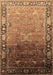 Machine Washable Oriental Brown Industrial Rug, wshurb2103brn